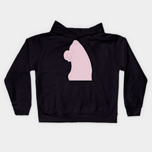 sleeping cat minimalist cute Kids Hoodie